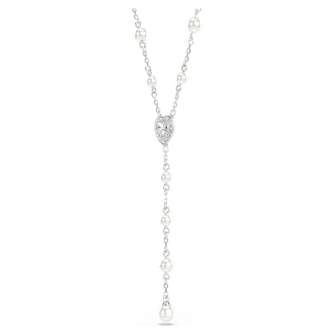 Κολιέ Ariana Grande X Swarovski Y με μικτή κοπή, κρυστάλλινο μαργαριτάρι, καρδιά, λευκό, επιροδιωμένο Κολιέ Ariana Grande X Swarovski Y με μικτή κοπή, κρυστάλλινο μαργαριτάρι, καρδιά, λευκό, επιροδιωμένο