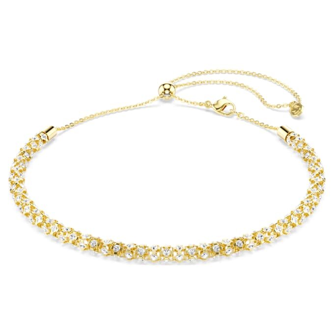Κολιέ Dextera με στρογγυλή κοπή, λευκό, χρυσό φινίρισμα Κολιέ Dextera με στρογγυλή κοπή, λευκό, χρυσό φινίρισμα