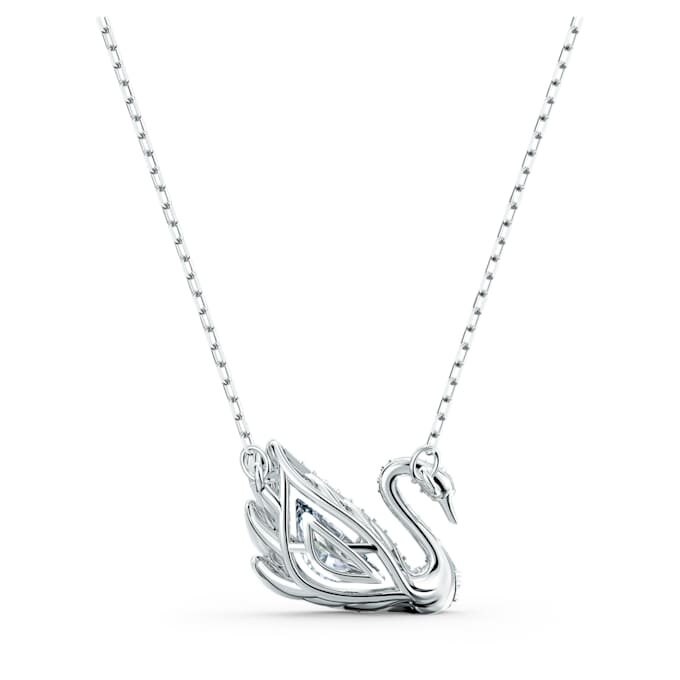 Κολιέ με κύκνο «Dancing Swan», λευκό, επιμεταλλωμένο με ρόδιο Κολιέ με κύκνο «Dancing Swan», λευκό, επιμεταλλωμένο με ρόδιο