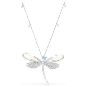 Κρεμαστό και καρφίτσα Ariana Grande X Swarovski με κρυστάλλινη πέρλα, μικτές κοπές, λιβελλούλα, λευκό, επιροδιωμένο Κρεμαστό και καρφίτσα Ariana Grande X Swarovski με κρυστάλλινη πέρλα, μικτές κοπές, λιβελλούλα, λευκό, επιροδιωμένο
