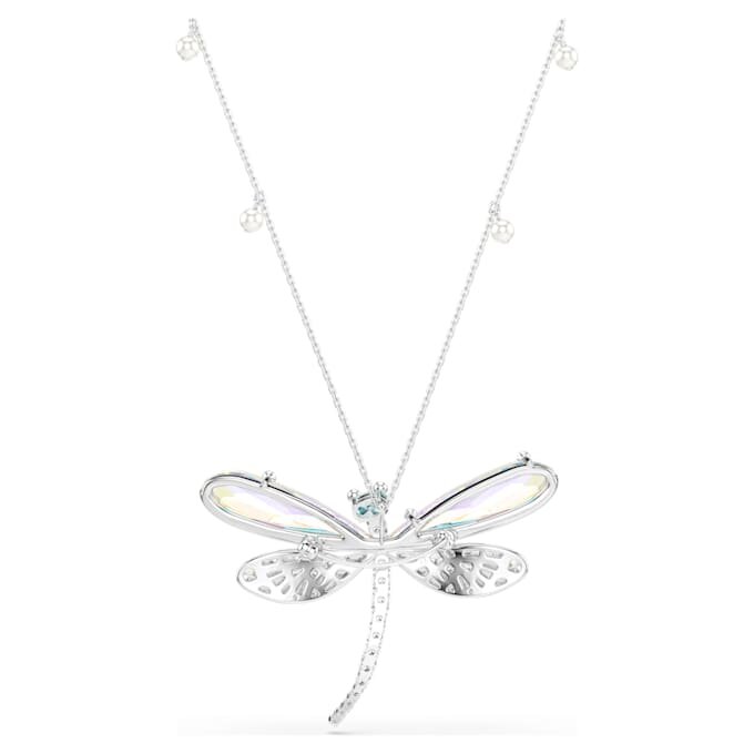 Κρεμαστό και καρφίτσα Ariana Grande X Swarovski με κρυστάλλινη πέρλα, μικτές κοπές, λιβελλούλα, λευκό, επιροδιωμένο Κρεμαστό και καρφίτσα Ariana Grande X Swarovski με κρυστάλλινη πέρλα, μικτές κοπές, λιβελλούλα, λευκό, επιροδιωμένο