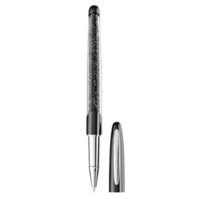 Μαύρο στυλό rollerball Crystalline, επιχρωμιωμένο