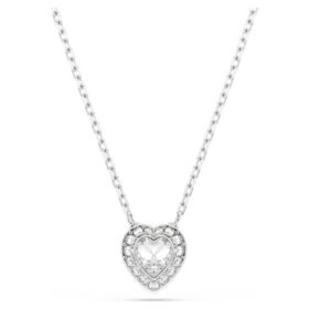 Μενταγιόν Ariana Grande X Swarovski με μικτή κοπή, καρδιά, λευκό, επιμεταλλωμένο με ρόδιο
