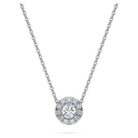Μενταγιόν Eternity Halo Solitaire με διαμάντια εργαστηριακής καλλιέργειας 0,23 καράτια συνολικά, στρογγυλό σχήμα, ασήμι 925