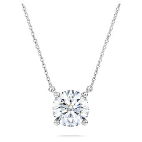 Μενταγιόν Eternity Solitaire με διαμάντια εργαστηριακής καλλιέργειας 2 καράτια συνολικά, στρογγυλό σχήμα, λευκό χρυσό 14K