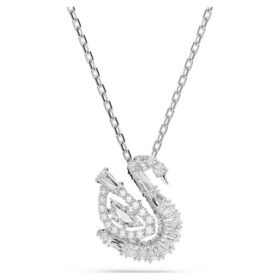 Μενταγιόν «Swan» με μικτή κοπή, Κύκνος, Λευκό