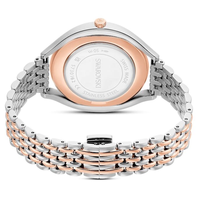 Ρολόι Crystalline Aura Swiss Made, μεταλλικό βραχιόλι, χρώμα ροζ χρυσού, φινίρισμα από μείγμα μετάλλων Ρολόι Crystalline Aura Swiss Made, μεταλλικό βραχιόλι, χρώμα ροζ χρυσού, φινίρισμα από μείγμα μετάλλων