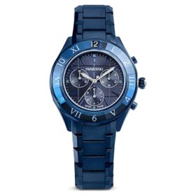 Ρολόι Dextera Chrono 39 mm, ελβετικής κατασκευής, μεταλλικό βραχιόλι, μπλε, μπλε φινίρισμα