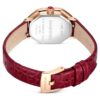 Ρολόι Dextera Octagon Swiss Made, δερμάτινο λουράκι, κόκκινο, φινίρισμα σε απόχρωση ροζ χρυσού