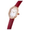Ρολόι Dextera Octagon Swiss Made, δερμάτινο λουράκι, κόκκινο, φινίρισμα σε απόχρωση ροζ χρυσού