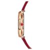 Ρολόι Dextera Octagon Swiss Made, δερμάτινο λουράκι, κόκκινο, φινίρισμα σε απόχρωση ροζ χρυσού