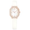 Ρολόι Dextera Octagon Swiss Made, δερμάτινο λουράκι, λευκό, φινίρισμα σε απόχρωση ροζ χρυσού