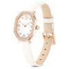 Ρολόι Dextera Octagon Swiss Made, δερμάτινο λουράκι, λευκό, φινίρισμα σε απόχρωση ροζ χρυσού