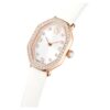 Ρολόι Dextera Octagon Swiss Made, δερμάτινο λουράκι, λευκό, φινίρισμα σε απόχρωση ροζ χρυσού