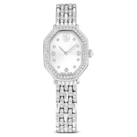 Ρολόι Dextera Octagon Swiss Made, μεταλλικό βραχιόλι, ασημί απόχρωση, ανοξείδωτο ατσάλι