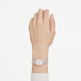 Ρολόι Dextera Octagon Swiss Made, μεταλλικό βραχιόλι, ασημί απόχρωση, φινίρισμα σε απόχρωση ροζ χρυσού