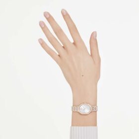 Ρολόι Dextera Octagon Swiss Made, μεταλλικό βραχιόλι, χρυσό χρώμα, φινίρισμα σε ροζ χρυσό