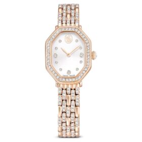 Ρολόι Dextera Octagon Swiss Made, μεταλλικό βραχιόλι, χρυσό χρώμα, φινίρισμα σε ροζ χρυσό