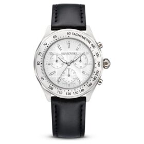 Ρολόι Dextera Tachymetre Swiss Made, δερμάτινο λουράκι, ασημί απόχρωση, ανοξείδωτο ατσάλι