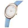 Ρολόι Imber Oval Swiss Made, δερμάτινο λουράκι, μπλε, φινίρισμα σε χρώμα σαμπάνιας-χρυσού Ρολόι Imber Oval Swiss Made, δερμάτινο λουράκι, μπλε, φινίρισμα σε χρώμα σαμπάνιας-χρυσού