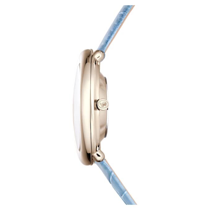 Ρολόι Imber Oval Swiss Made, δερμάτινο λουράκι, μπλε, φινίρισμα σε χρώμα σαμπάνιας-χρυσού Ρολόι Imber Oval Swiss Made, δερμάτινο λουράκι, μπλε, φινίρισμα σε χρώμα σαμπάνιας-χρυσού