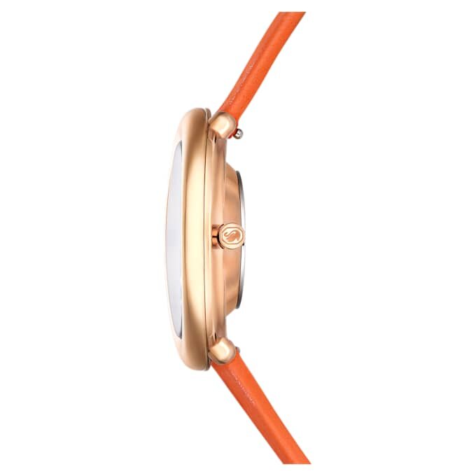 Ρολόι Imber Oval Swiss Made, δερμάτινο λουράκι, πορτοκαλί, φινίρισμα σε απόχρωση ροζ χρυσού Ρολόι Imber Oval Swiss Made, δερμάτινο λουράκι, πορτοκαλί, φινίρισμα σε απόχρωση ροζ χρυσού