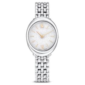 Ρολόι Imber Oval Swiss Made, μεταλλικό βραχιόλι, ασημί απόχρωση, ανοξείδωτο ατσάλι