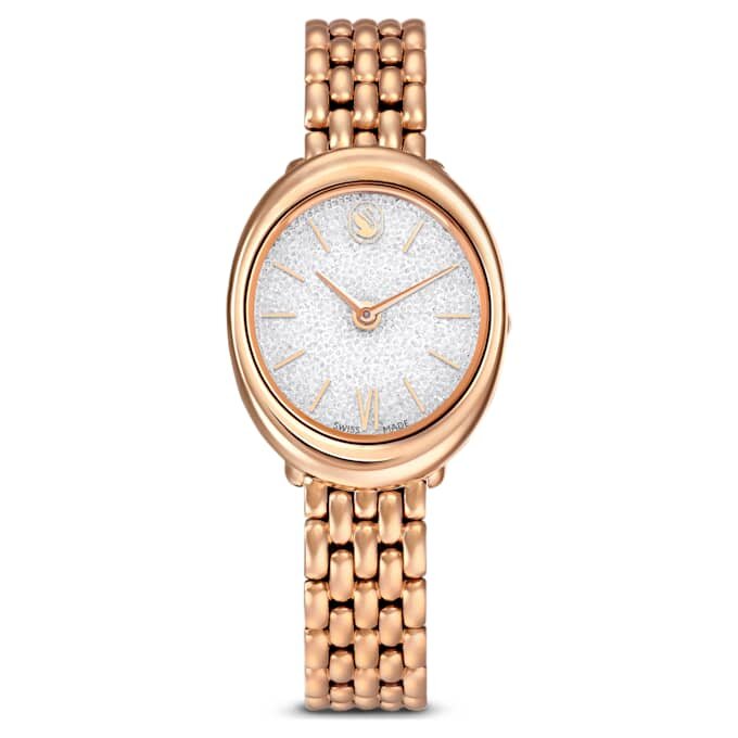 Ρολόι Imber Oval Swiss Made, μεταλλικό βραχιόλι, χρυσό χρώμα, φινίρισμα ροζ χρυσού Ρολόι Imber Oval Swiss Made, μεταλλικό βραχιόλι, χρυσό χρώμα, φινίρισμα ροζ χρυσού