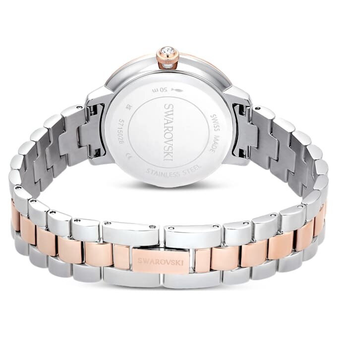 Ρολόι Matrix 3-Link Swiss Made, μεταλλικό βραχιόλι, ασημί απόχρωση, φινίρισμα σε απόχρωση ροζ χρυσού Ρολόι Matrix 3-Link Swiss Made, μεταλλικό βραχιόλι, ασημί απόχρωση, φινίρισμα σε απόχρωση ροζ χρυσού