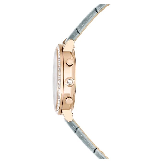 Ρολόι Matrix Tennis Chrono Swiss Made, δερμάτινο λουράκι, γκρι, φινίρισμα χρώματος σαμπάνιας-χρυσού Ρολόι Matrix Tennis Chrono Swiss Made, δερμάτινο λουράκι, γκρι, φινίρισμα χρώματος σαμπάνιας-χρυσού