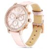 Ρολόι Matrix Tennis Chrono Swiss Made, δερμάτινο λουράκι, ροζ, φινίρισμα σε απόχρωση ροζ χρυσού