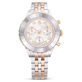 Ρολόι Octea Chrono Swiss Made, μεταλλικό βραχιόλι, χρώμα ροζ χρυσού, φινίρισμα από μείγμα μετάλλων