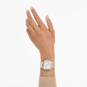 Ρολόι Octea Chrono Swiss Made, μεταλλικό βραχιόλι, χρυσό χρώμα, φινίρισμα σε χρώμα σαμπάνιας