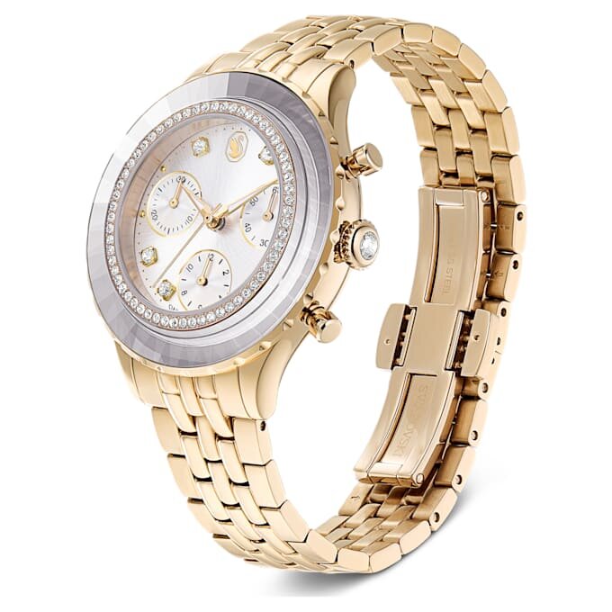 Ρολόι Octea Chrono Swiss Made, μεταλλικό βραχιόλι, χρυσό χρώμα, φινίρισμα σε χρώμα σαμπάνιας Ρολόι Octea Chrono Swiss Made, μεταλλικό βραχιόλι, χρυσό χρώμα, φινίρισμα σε χρώμα σαμπάνιας