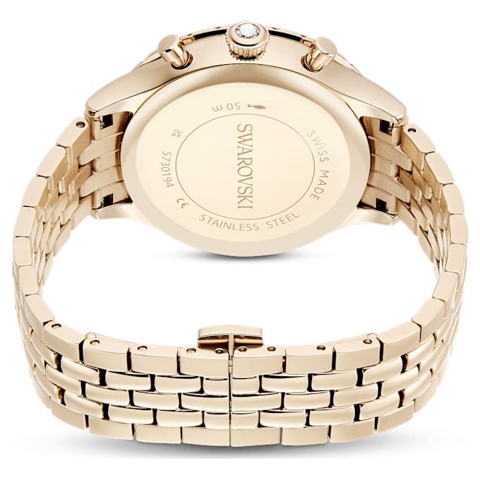 Ρολόι Octea Chrono Swiss Made, μεταλλικό βραχιόλι, χρυσό χρώμα, φινίρισμα σε χρώμα σαμπάνιας Ρολόι Octea Chrono Swiss Made, μεταλλικό βραχιόλι, χρυσό χρώμα, φινίρισμα σε χρώμα σαμπάνιας