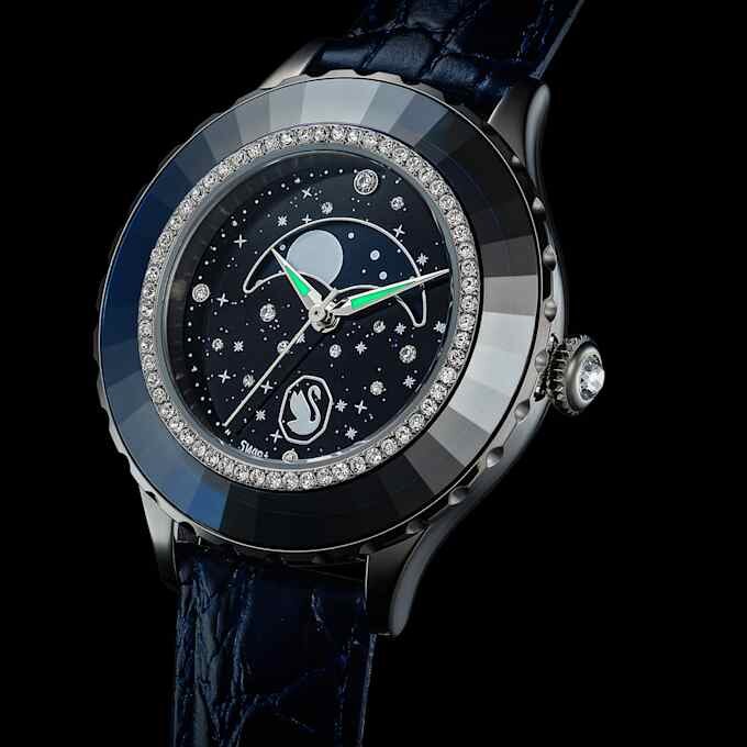 Ρολόι Octea Moon Swiss Made, Φεγγάρι, Δερμάτινο λουράκι, Μπλε, Ανοξείδωτο ατσάλι Ρολόι Octea Moon Swiss Made, Φεγγάρι, Δερμάτινο λουράκι, Μπλε, Ανοξείδωτο ατσάλι