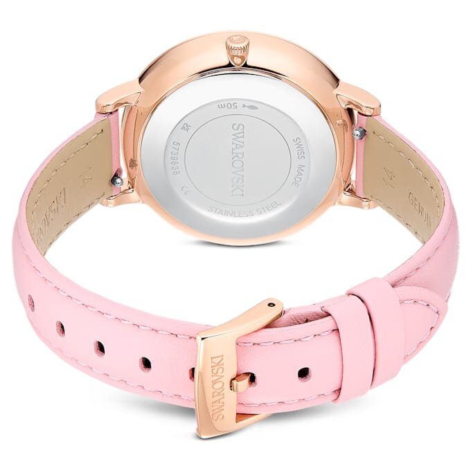 Ρολόι Teddy Swiss Made, δερμάτινο λουράκι, ροζ, φινίρισμα σε απόχρωση ροζ χρυσού Ρολόι Teddy Swiss Made, δερμάτινο λουράκι, ροζ, φινίρισμα σε απόχρωση ροζ χρυσού