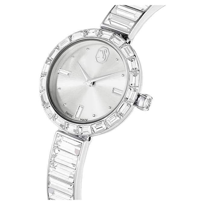 Ρολόι-βραχιόλι Matrix Swiss Made, βραχιόλι με κρύσταλλα, λευκό, ανοξείδωτο ατσάλι Ρολόι-βραχιόλι Matrix Swiss Made, βραχιόλι με κρύσταλλα, λευκό, ανοξείδωτο ατσάλι