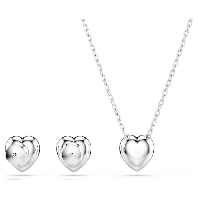 Σετ Ariana Grande X Swarovski με ανάμεικτα κοψίματα, καρδιά, λευκό, επιμεταλλωμένο με ρόδιο Σετ Ariana Grande X Swarovski με ανάμεικτα κοψίματα, καρδιά, λευκό, επιμεταλλωμένο με ρόδιο