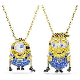 Σετ Minions James και Henry με παβέ, πολύχρωμο, επιχρυσωμένο