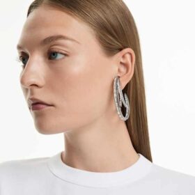 Σετ σκουλαρίκια τύπου «ear cuff» της Συλλογής Βιέννης (3) Φτερό, Λευκό, Επιμεταλλωμένο με Ρουθήνιο