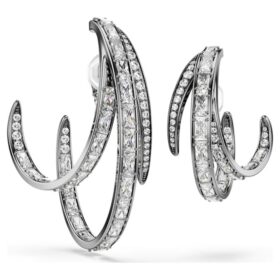 Σετ σκουλαρίκια τύπου «ear cuff» της Συλλογής Βιέννης (3) Φτερό, Λευκό, Επιμεταλλωμένο με Ρουθήνιο