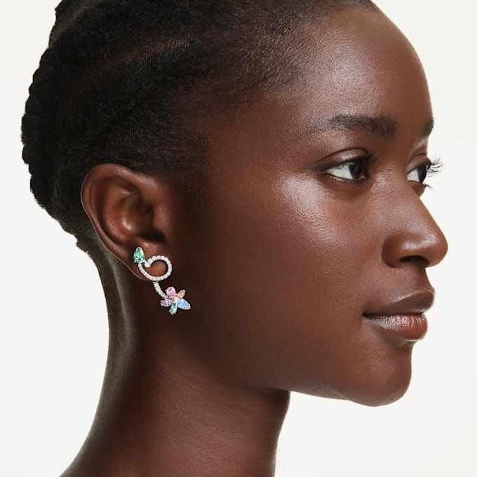 Σκουλαρίκια Ariana Grande X Swarovski με «Ear Jacket» και ποικίλες κοπές, λιβελλούλα, λουλούδι, πολύχρωμα, επιροδιωμένα Σκουλαρίκια Ariana Grande X Swarovski με «Ear Jacket» και ποικίλες κοπές, λιβελλούλα, λουλούδι, πολύχρωμα, επιροδιωμένα