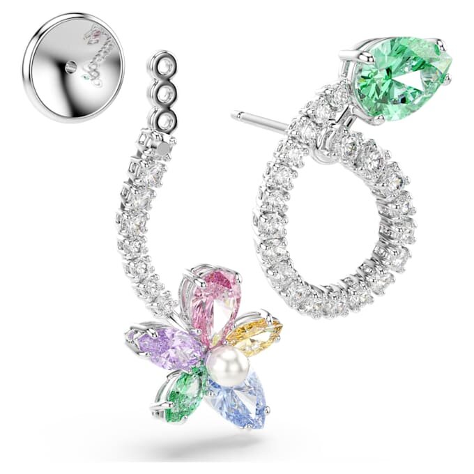 Σκουλαρίκια Ariana Grande X Swarovski με «Ear Jacket» και ποικίλες κοπές, λιβελλούλα, λουλούδι, πολύχρωμα, επιροδιωμένα Σκουλαρίκια Ariana Grande X Swarovski με «Ear Jacket» και ποικίλες κοπές, λιβελλούλα, λουλούδι, πολύχρωμα, επιροδιωμένα
