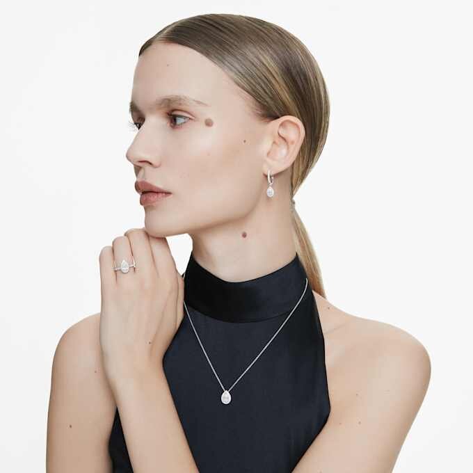 Δαχτυλίδι Eternity Halo Solitaire με διαμάντια εργαστηριακής καλλιέργειας 1,3 καράτια συνολικά, σχήμα αχλαδιού, λευκόχρυσο 14K Δαχτυλίδι Eternity Halo Solitaire με διαμάντια εργαστηριακής καλλιέργειας 1,3 καράτια συνολικά, σχήμα αχλαδιού, λευκόχρυσο 14K