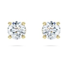 Σκουλαρίκια Eternity Solitaire με διαμάντια εργαστηριακής καλλιέργειας 1 Ct συνολικά, στρογγυλό σχήμα, κίτρινο χρυσό 14K Σκουλαρίκια Eternity Solitaire με διαμάντια εργαστηριακής καλλιέργειας 1 Ct συνολικά, στρογγυλό σχήμα, κίτρινο χρυσό 14K