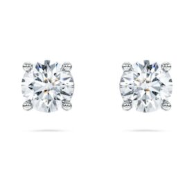 Σκουλαρίκια Eternity Solitaire με διαμάντια εργαστηριακής καλλιέργειας 1 Ct Tw, στρογγυλό σχήμα, λευκό χρυσό 14K Σκουλαρίκια Eternity Solitaire με διαμάντια εργαστηριακής καλλιέργειας 1 Ct Tw, στρογγυλό σχήμα, λευκό χρυσό 14K