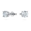 Σκουλαρίκια Eternity Solitaire με διαμάντια εργαστηριακής καλλιέργειας 1 Ct Tw, στρογγυλό σχήμα, λευκό χρυσό 14K