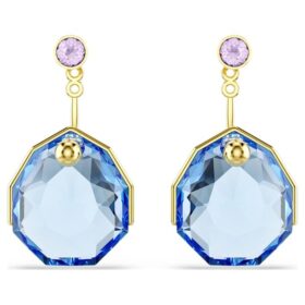 Σκουλαρίκια Gema Blue, επιχρυσωμένα