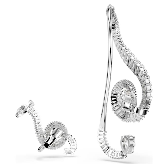 Σκουλαρίκια με κλιπ Ariana Grande X Swarovski, ασύμμετρο σχέδιο, κρυστάλλινη πέρλα, κοπή μπαγκέτ, λευκό, επιμεταλλωμένα με ρόδιο Σκουλαρίκια με κλιπ Ariana Grande X Swarovski, ασύμμετρο σχέδιο, κρυστάλλινη πέρλα, κοπή μπαγκέτ, λευκό, επιμεταλλωμένα με ρόδιο
